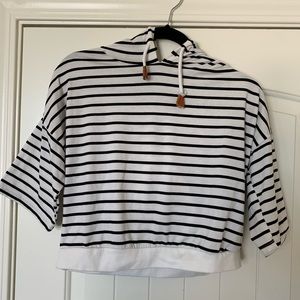 striped cropped hoodie